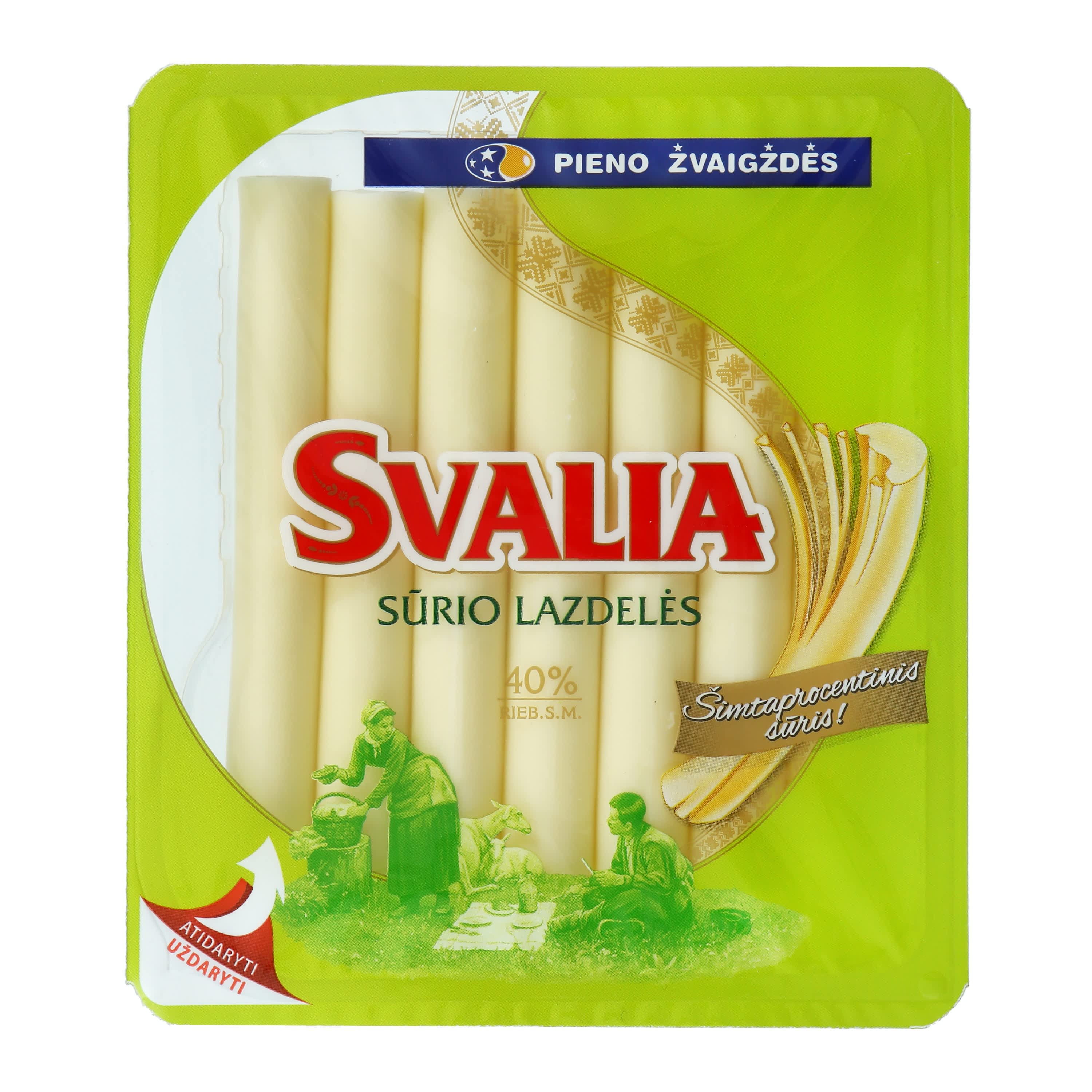 Sūrio lazdelės SVALIA, 40% rieb., 7X140g