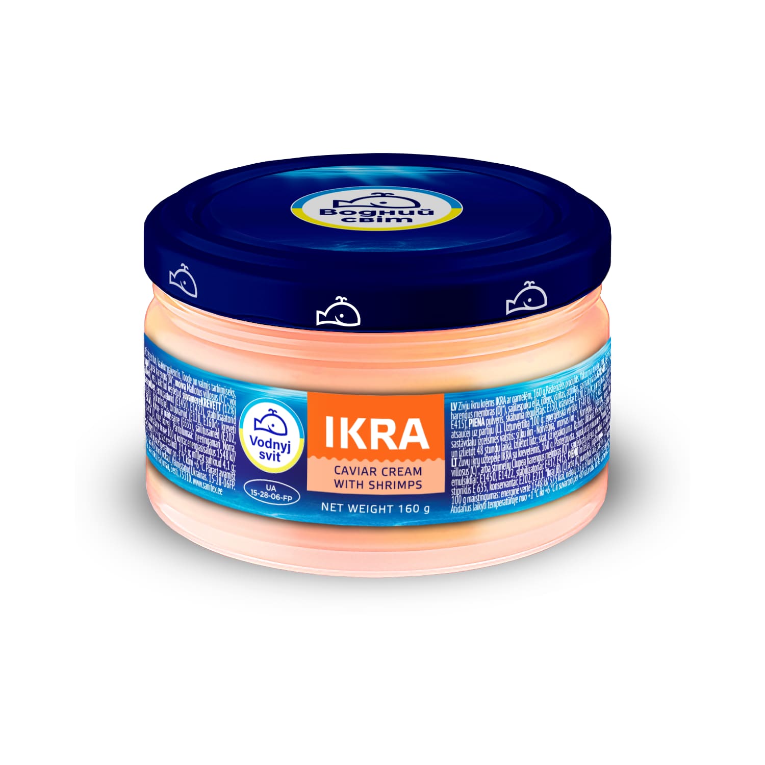 Ikru pasta Vodnij Svit ar garnelēm 160g