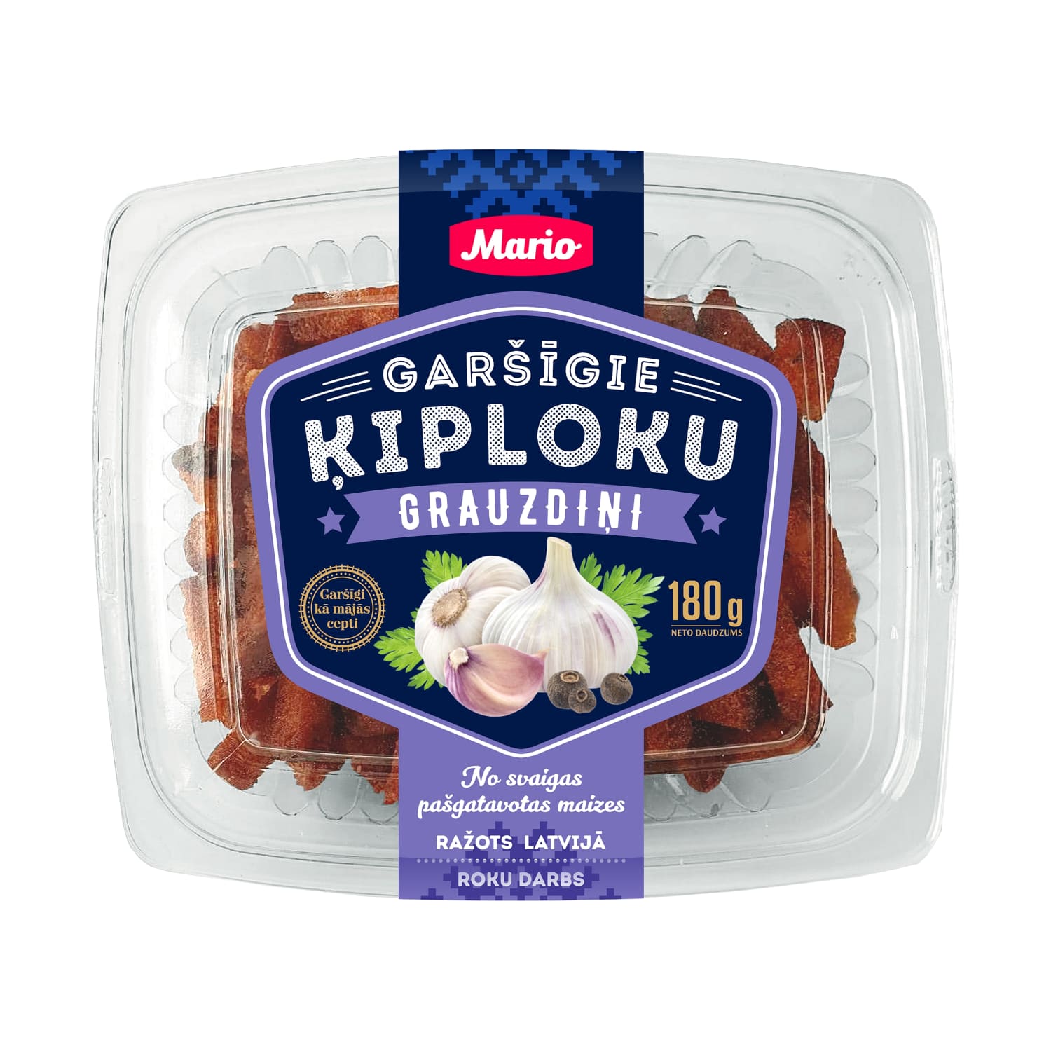 Grauzdiņi Garšīgie ķiploku 180g