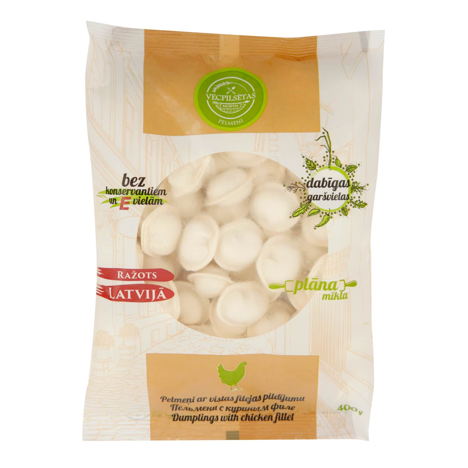 Pelm.Vecpilsētas Receptes ar vist.g.pild.400g