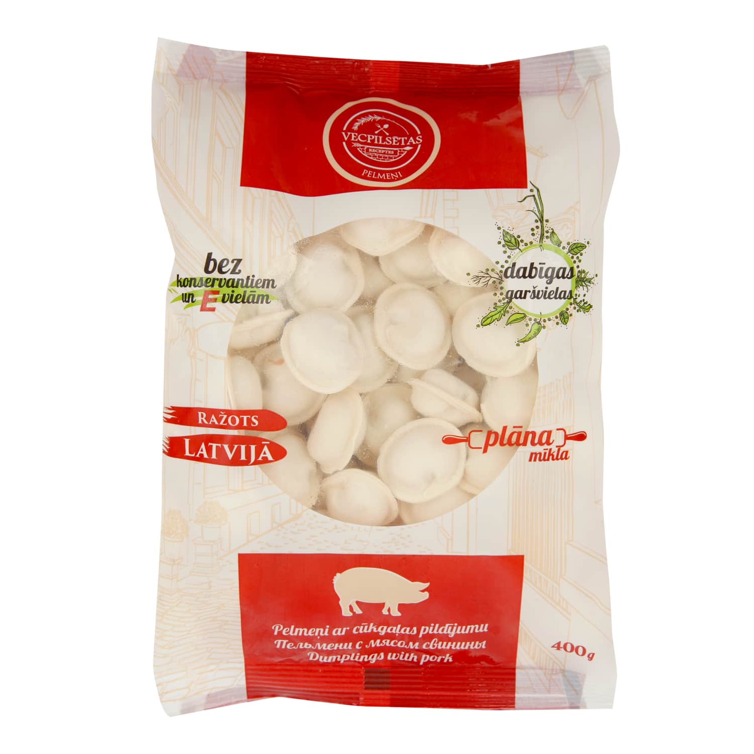 Pelmeņi Vecpilsētas Receptes ar cūk.pild.400g