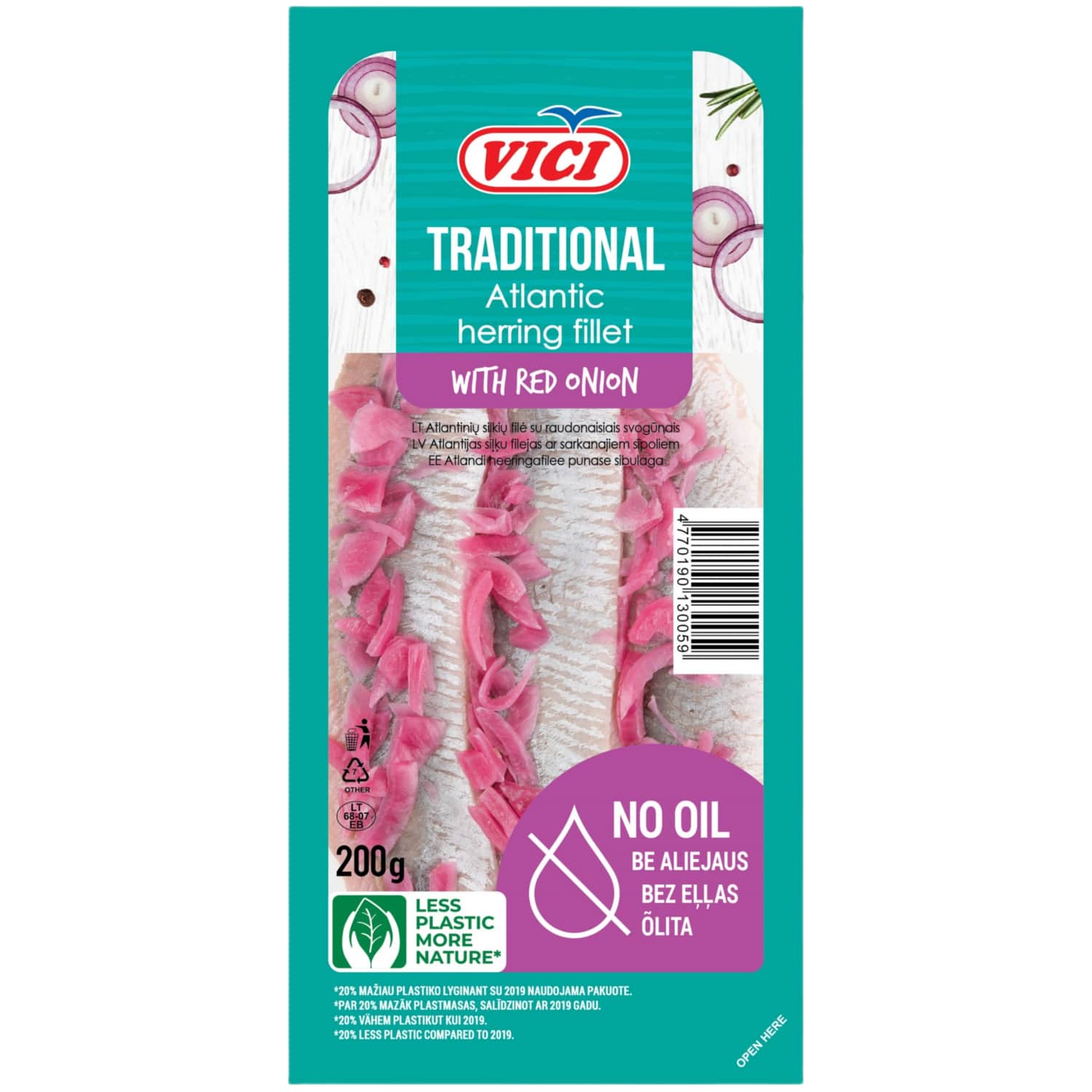 Rimi – akcija / nuolaida: Silkių filė su raud. Svog., VIČI MAP, 200 g