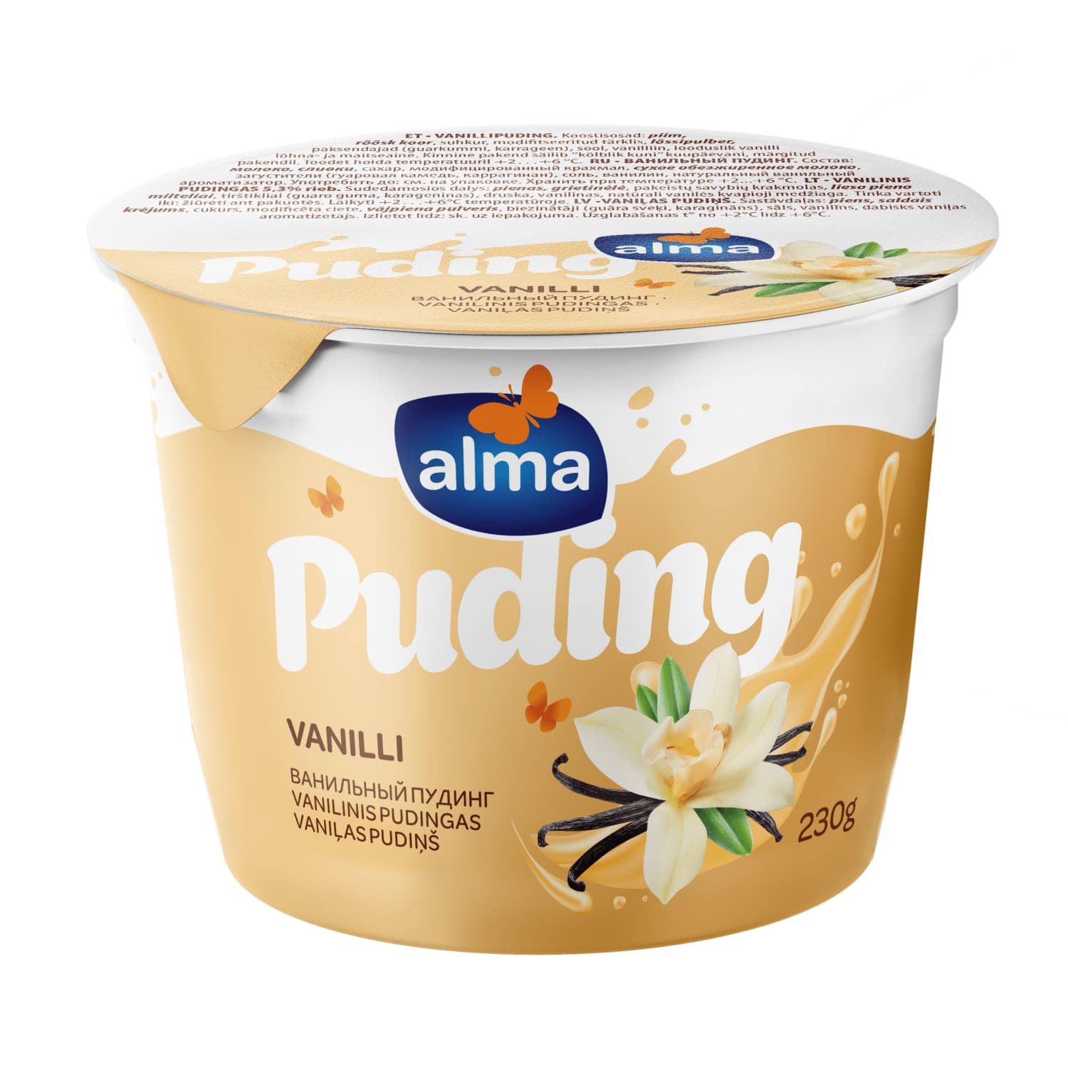 Vanilinis pudingas ALMA, 5,3 % rieb., 230 g
