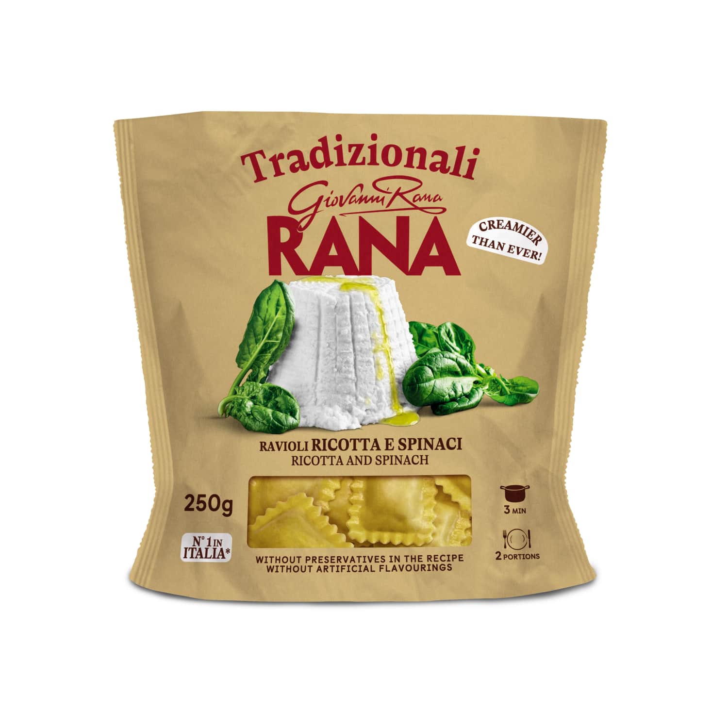 Svaigi olu makaroni ar Ricotta, spināt.
