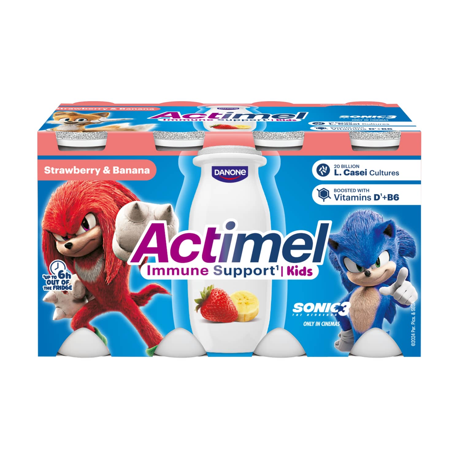 Jogurta dzēriens Actimel zemeņu banānu 8x100g