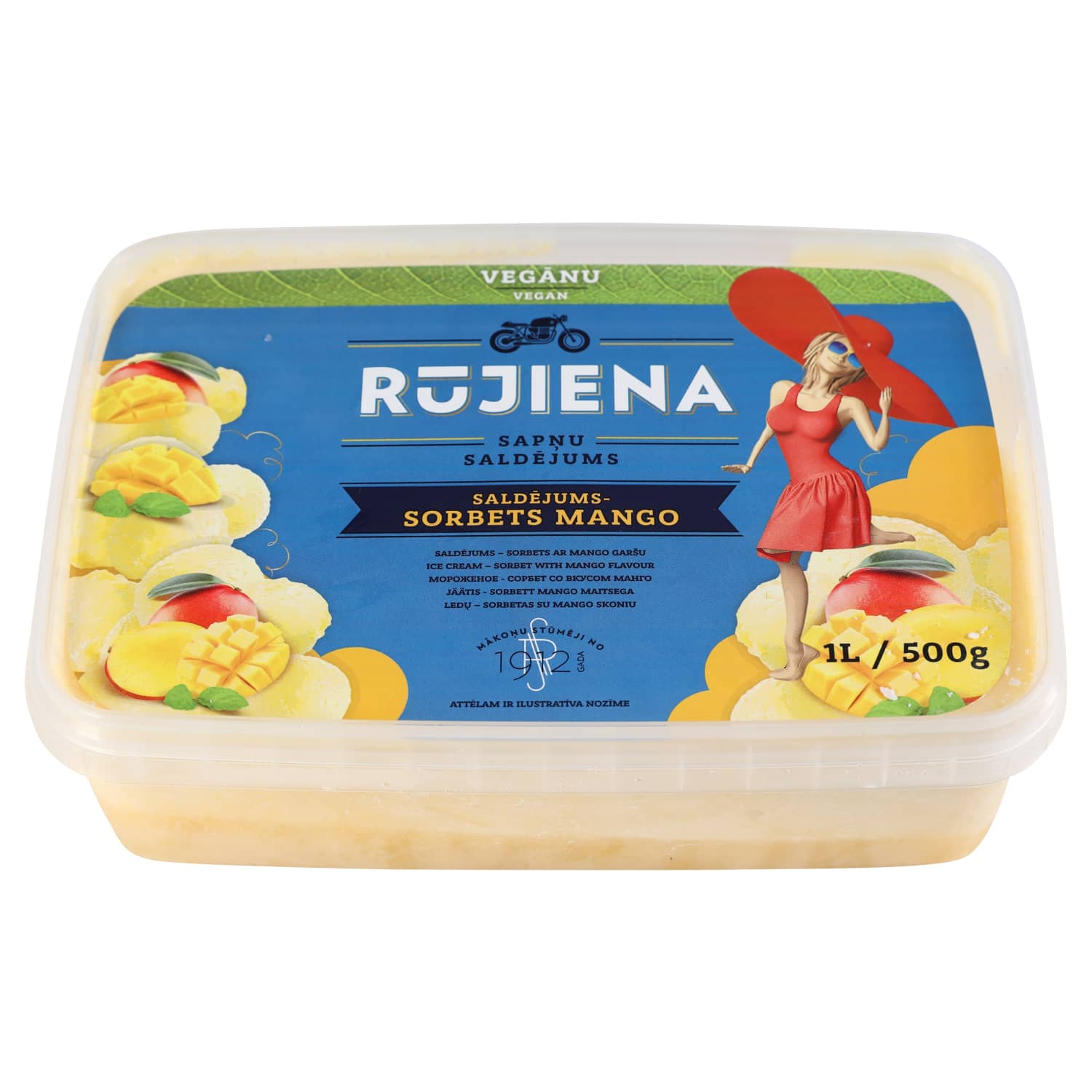 Saldēj. - sorbets Rūjiena ar mango g. 1L/500g
