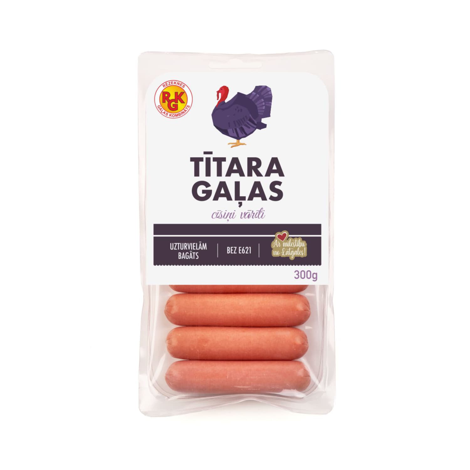Cīsiņi tītara gaļas vārīti 300g