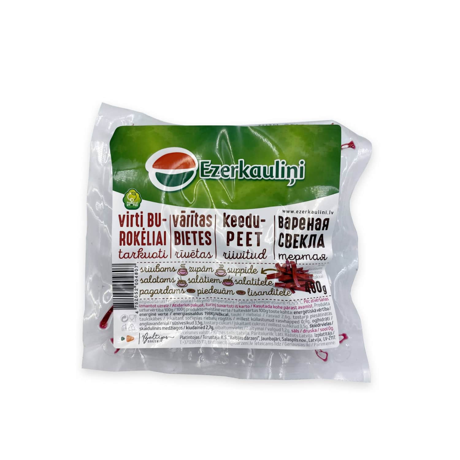 Bietes vārītas rīvētas 400g