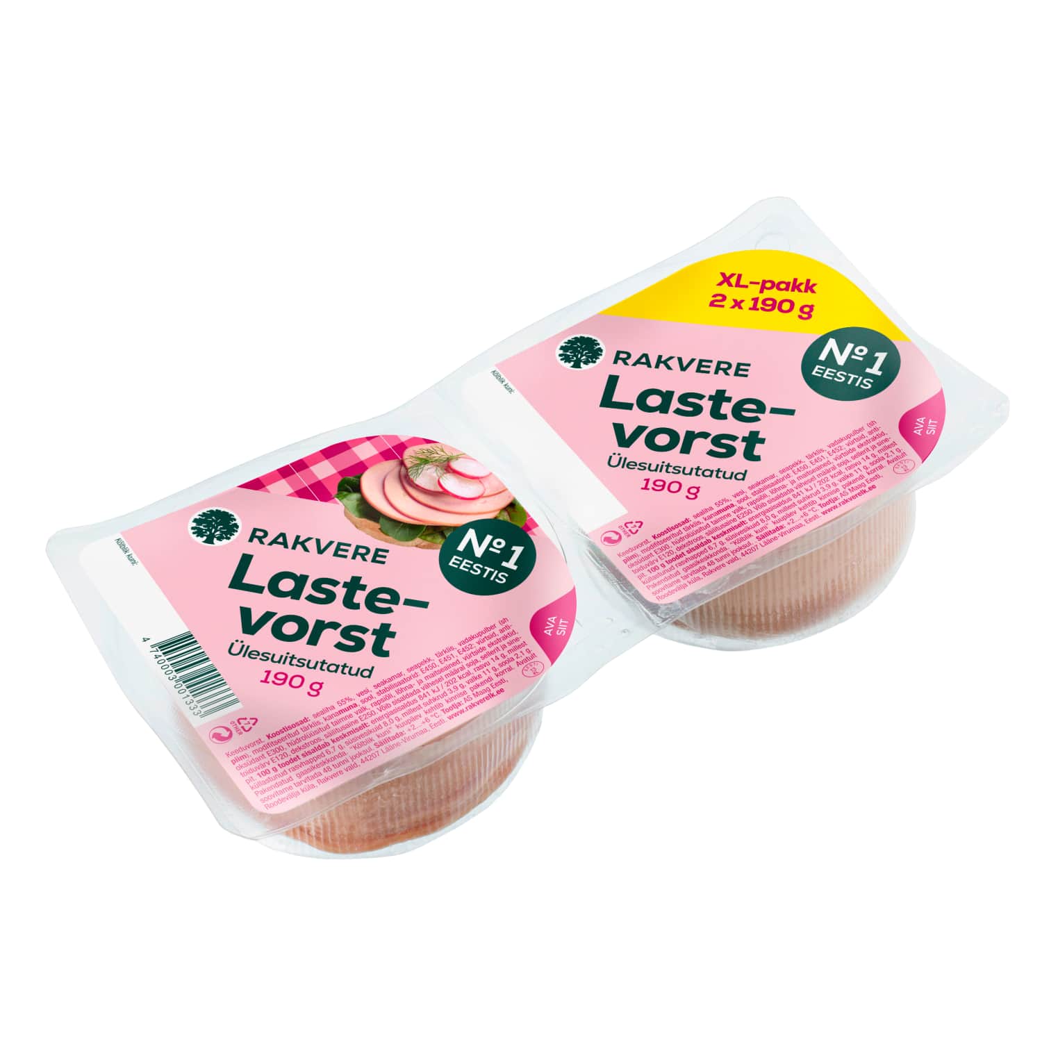 Lastevorst 2-pakk Rakvere 380g