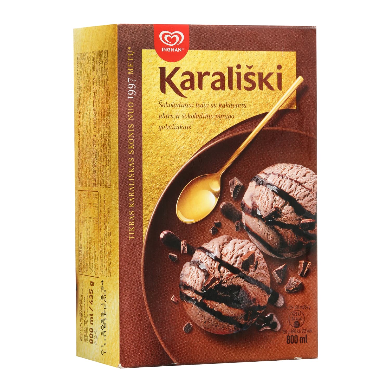 Šokoladin. valg. ledai KARALIŠKI, 800ml/435g