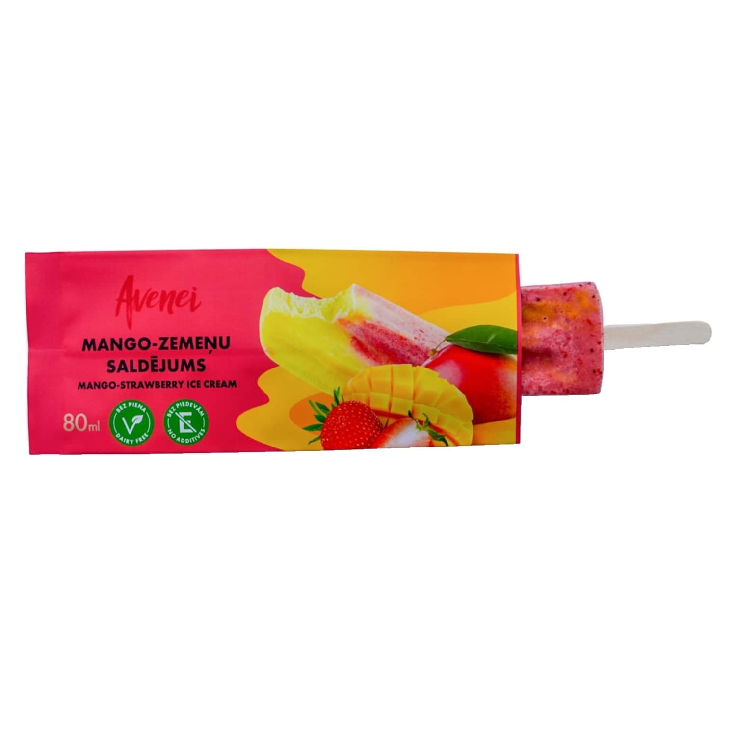 Saldējums Avenei mango - zemeņu 80ml/80g
