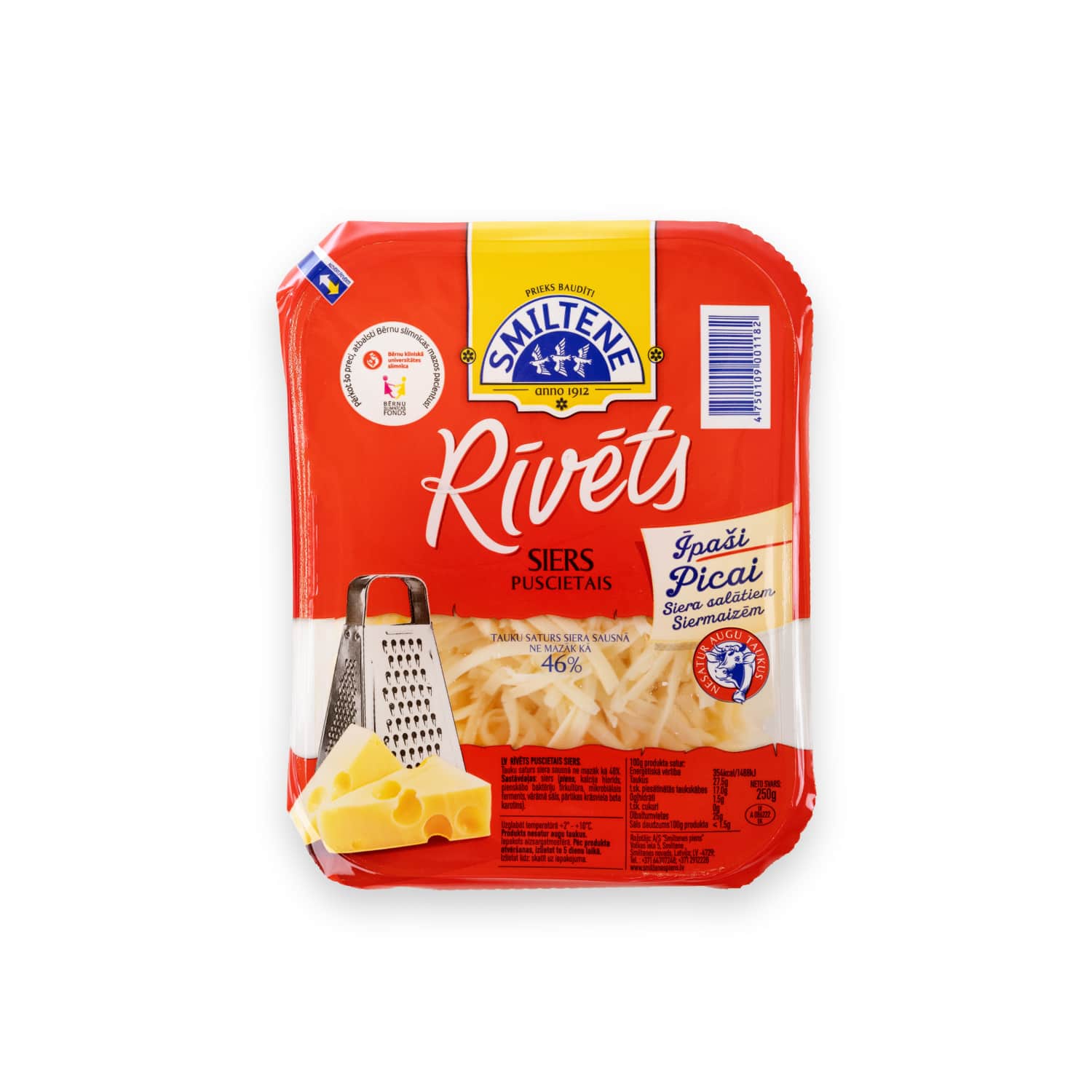 Siers Smiltene rīvēts puscietais 250g