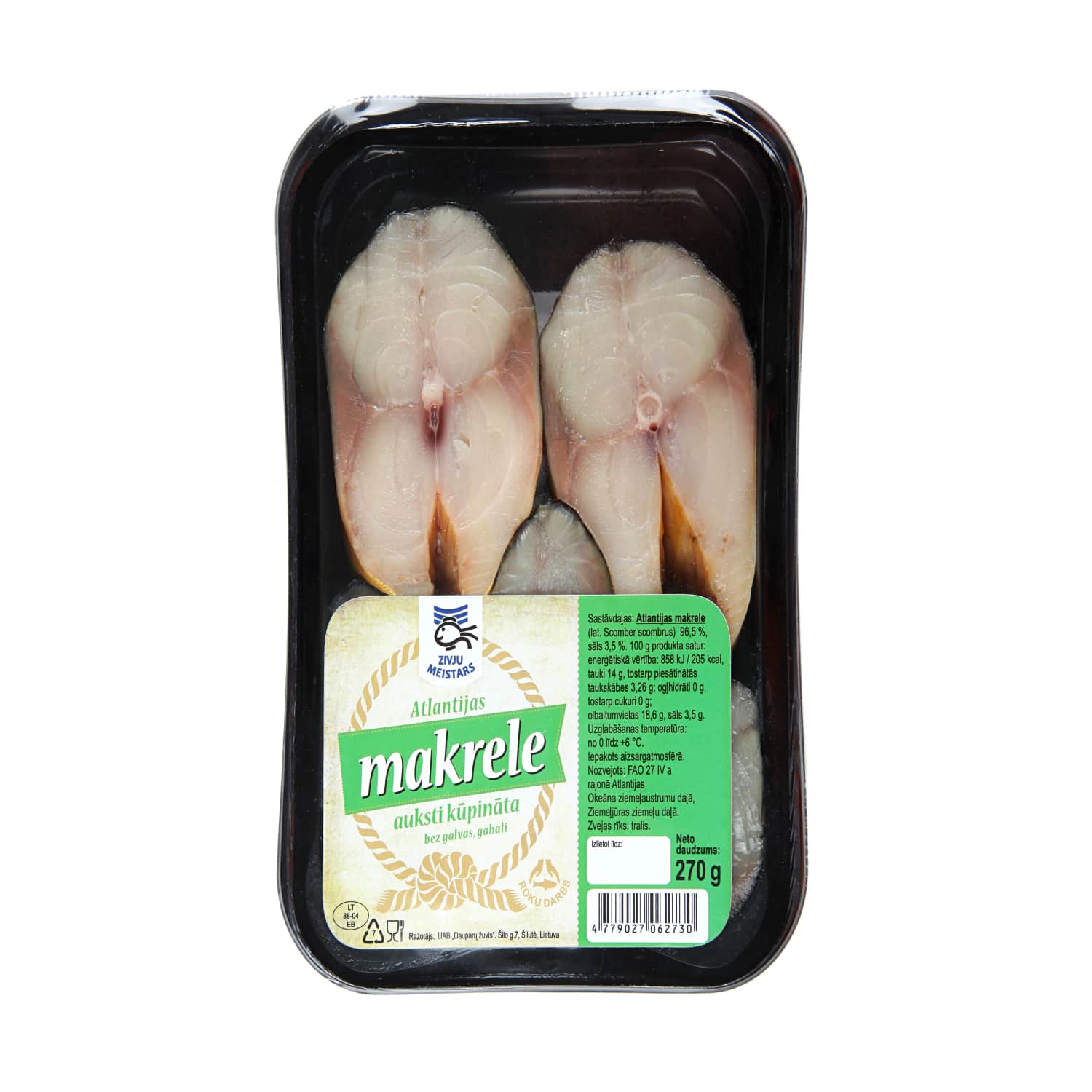 Atlantijas makreles gabali auksti kūpin. 270g