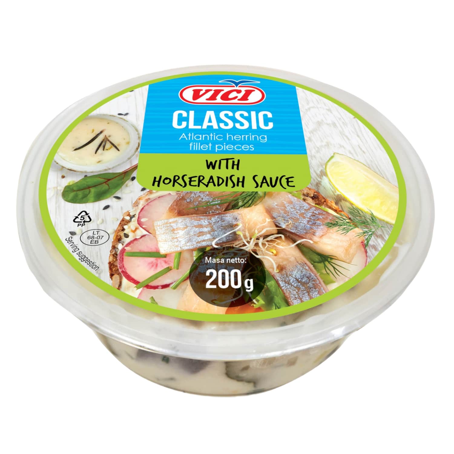 Heeringafilee tükid mädarõikakast. Vici 200g