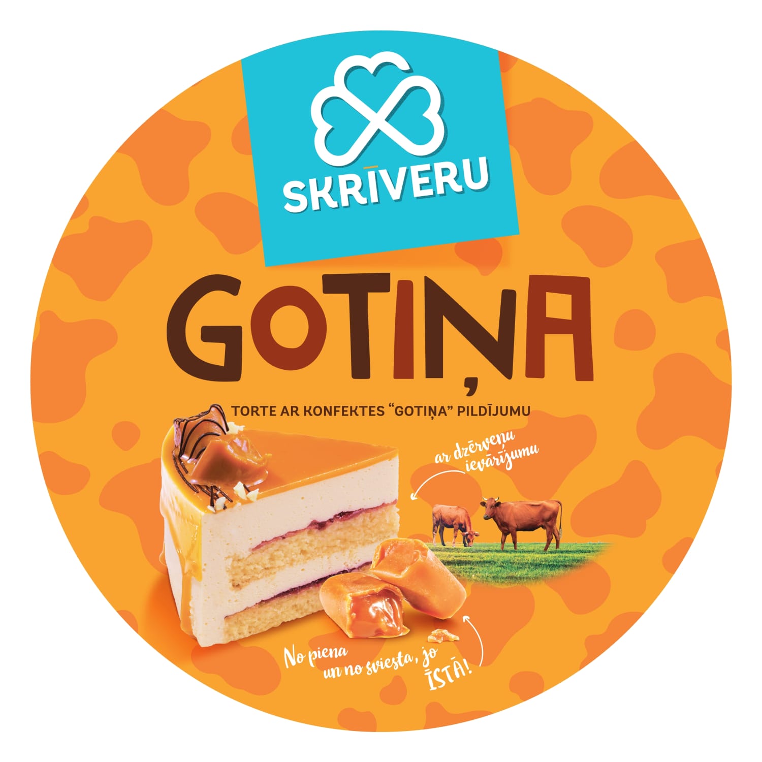 Torte Skrīveru ar konfektes Gotiņa pild.1,3kg