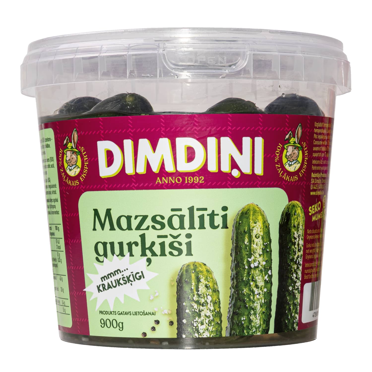 Mazsālīti gurķi 900g