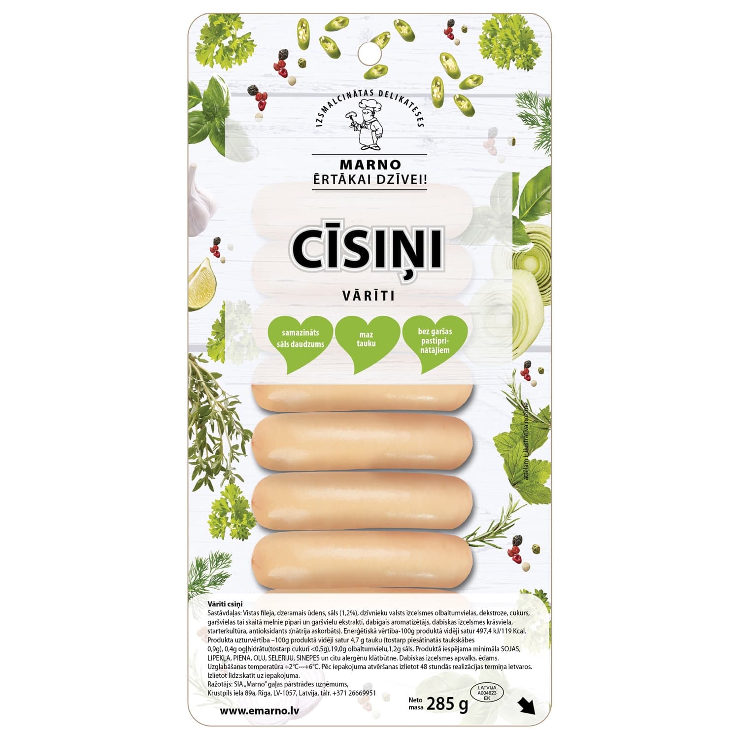 Cīsiņi Labākai Dzīvei vārīti 285g