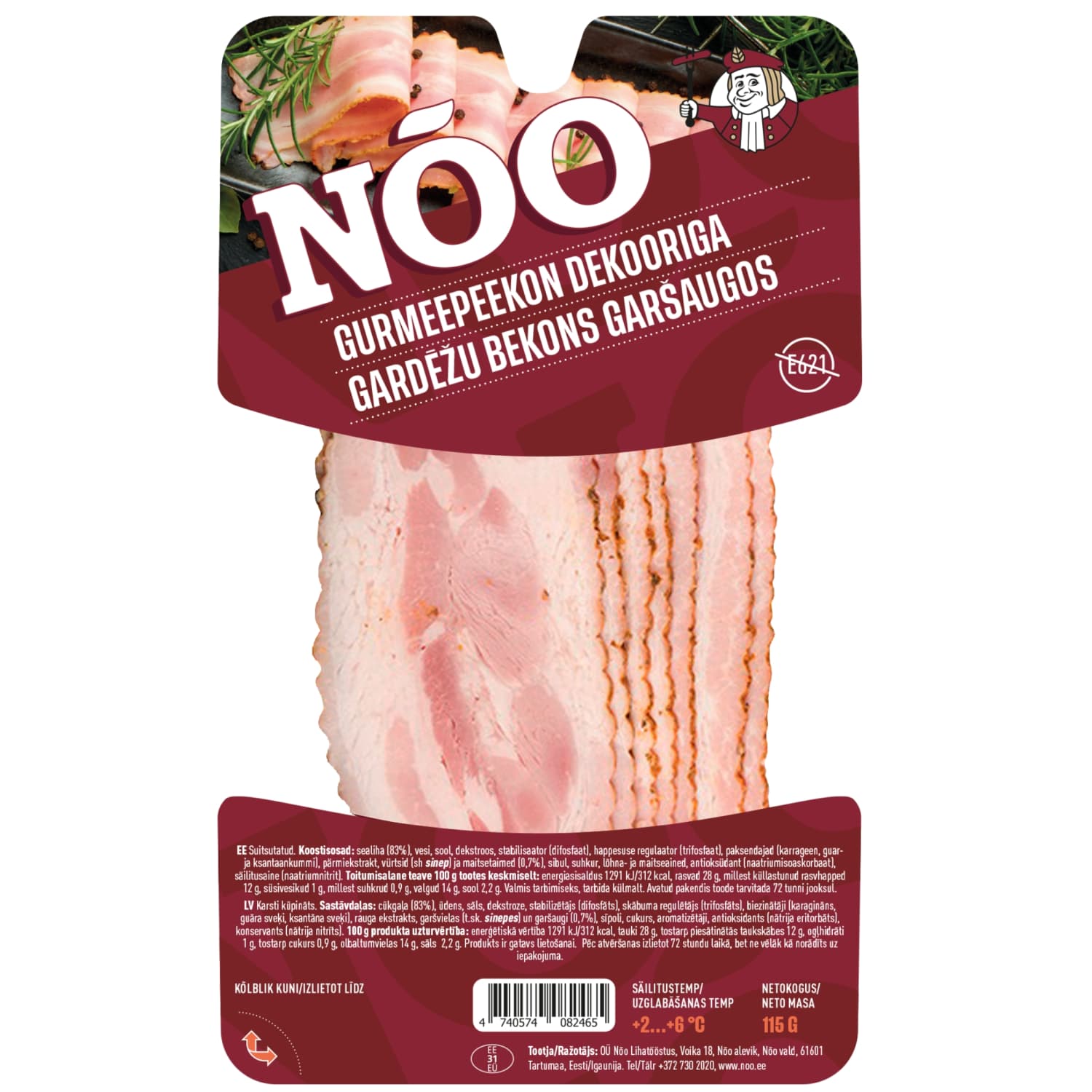 Bekons Noo Gardēžu garšaugos 115g