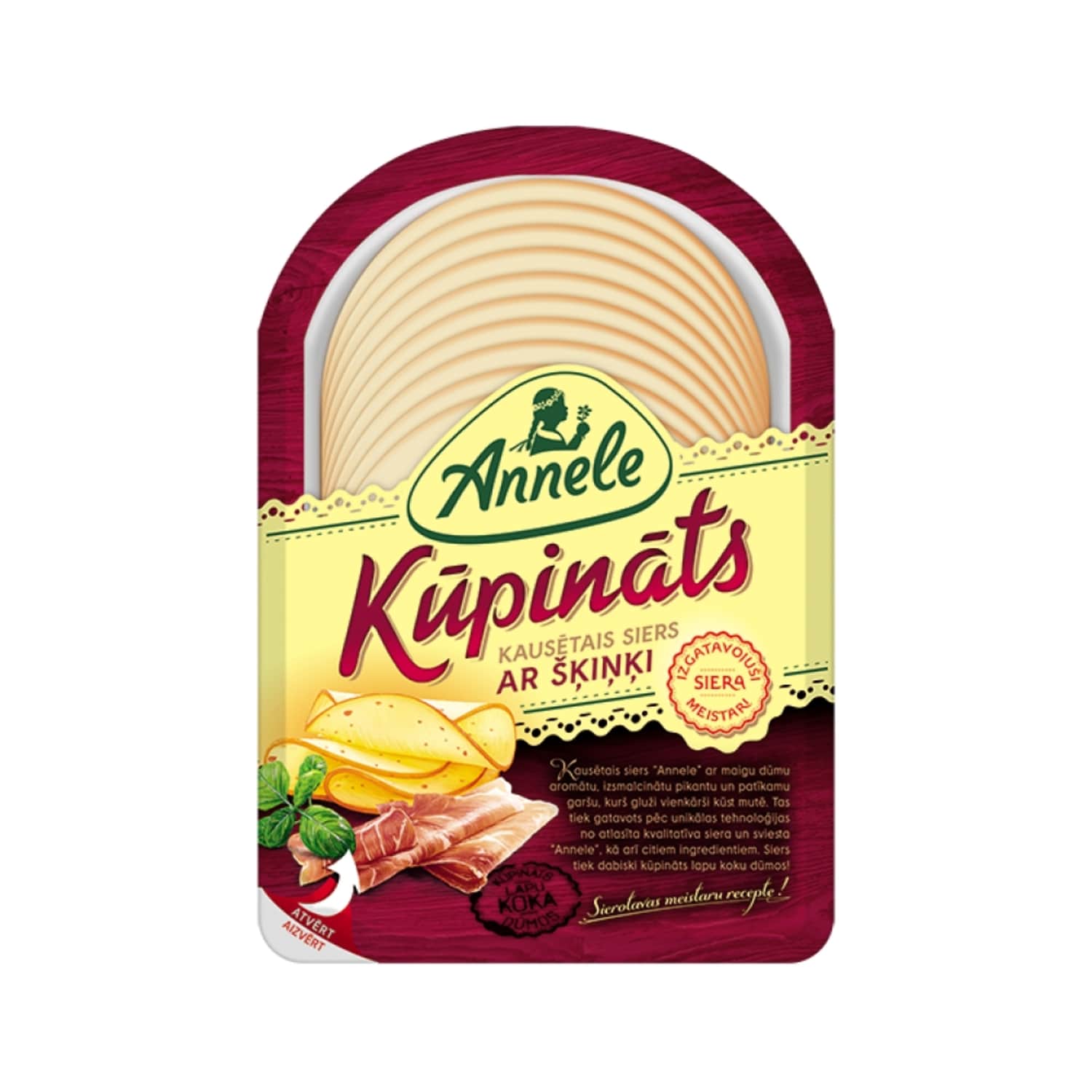 Kūp.kaus.siers ANNELE ar šķiņķi šķēlēs 150g