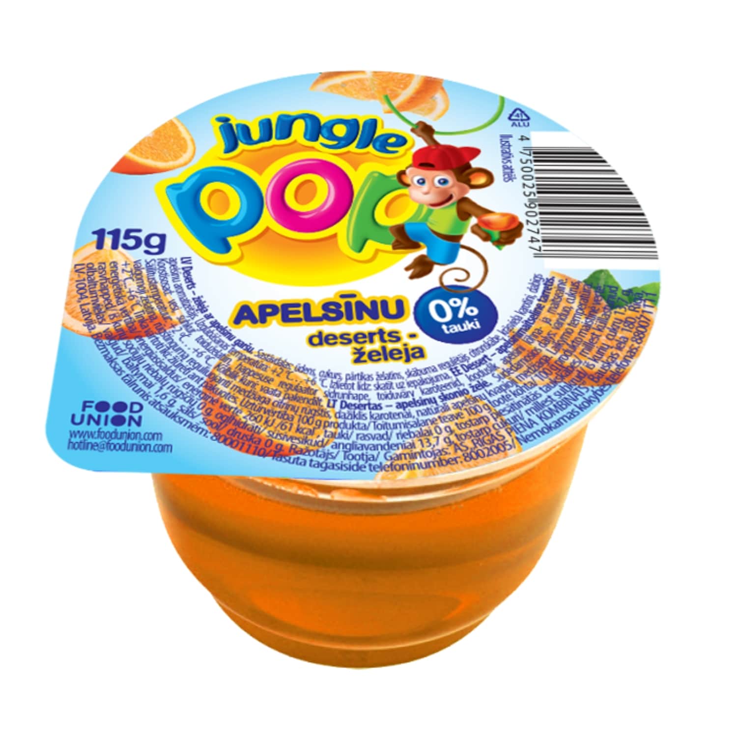 Želeja Jungle Pop ar apelsīnu garšu 115g