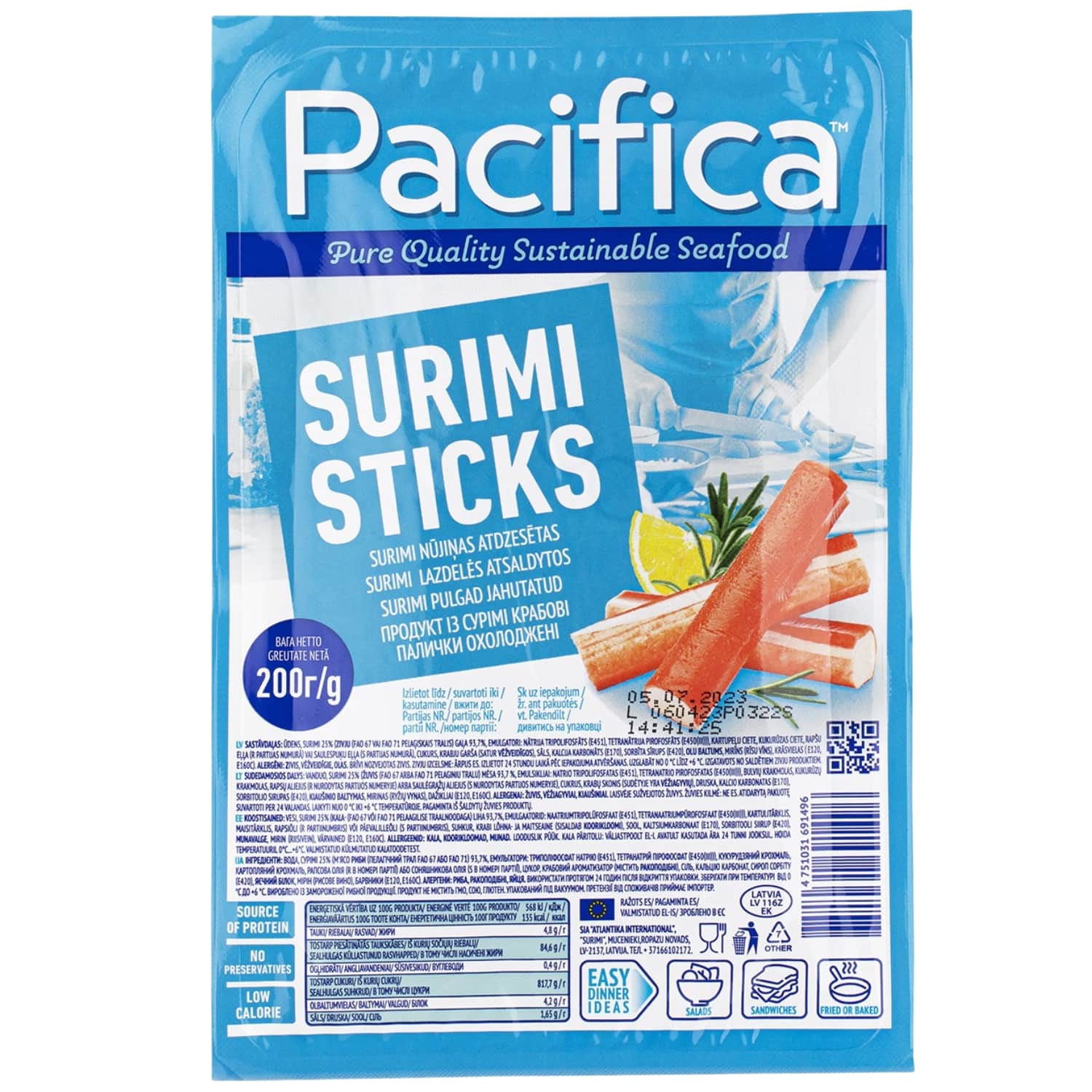 Surimipulgad gluteenivabad Pacifica 200g