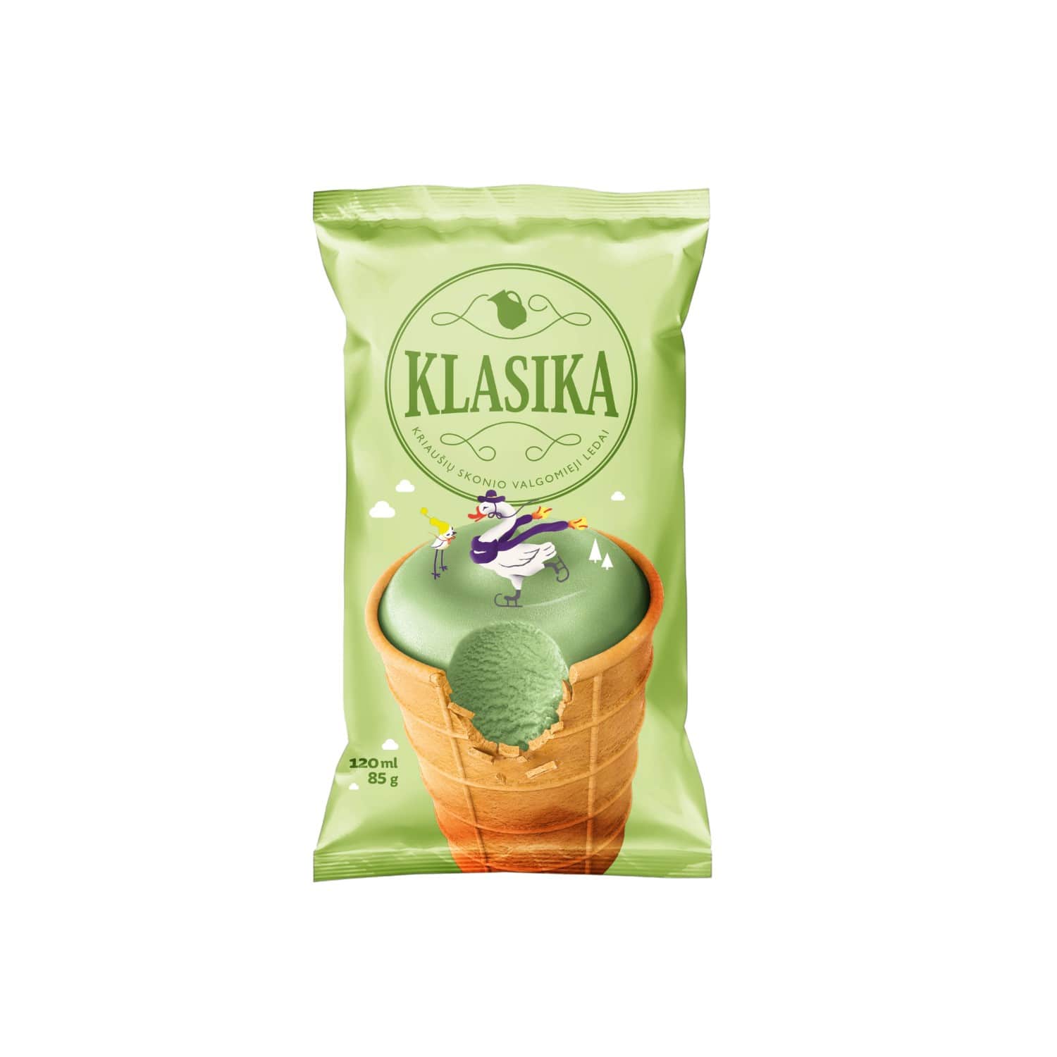 Kriaušių sk. valg. ledai KLASIKA,  120 ml/85g