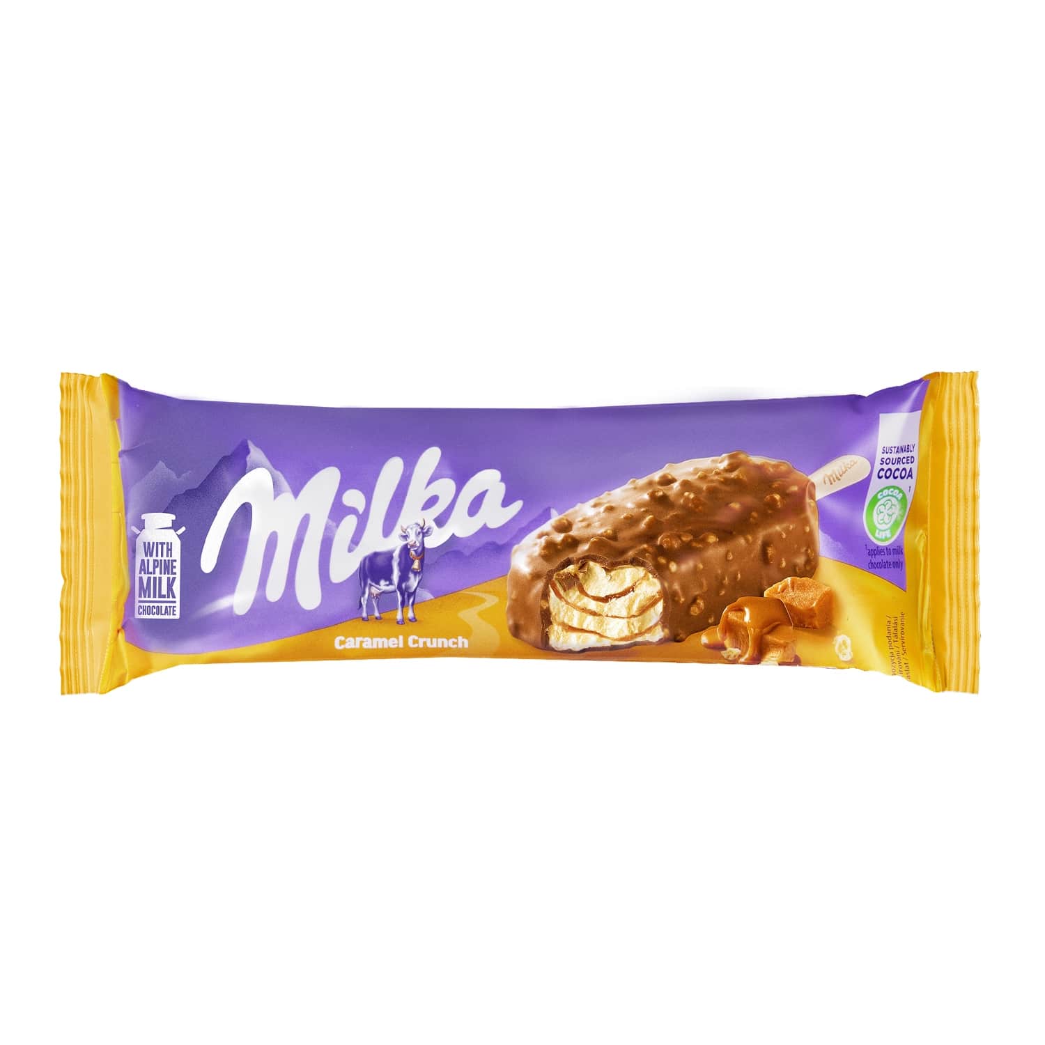 Valg. ledai MILKA CARAMEL CRUNCH, 90 ml / 62g