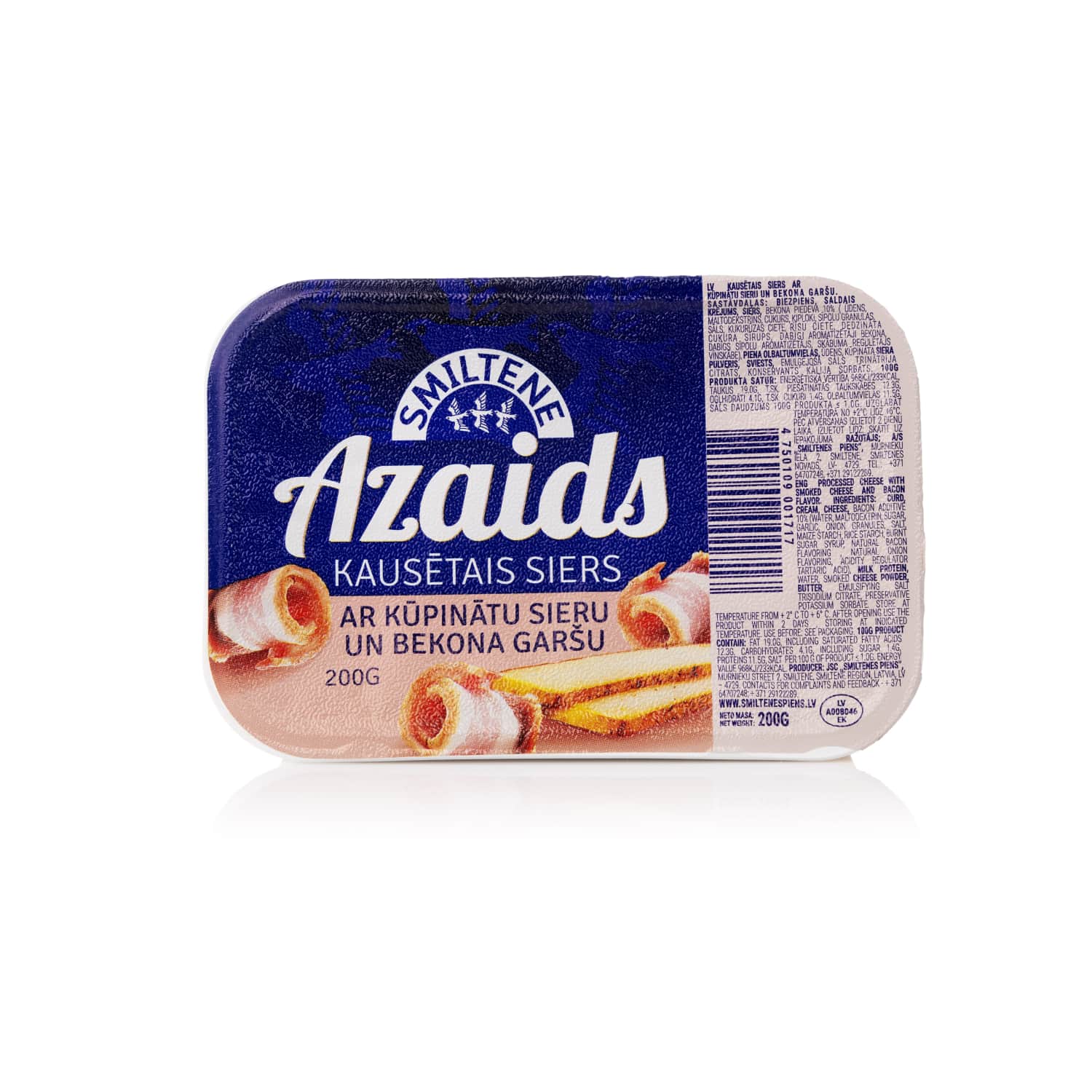 Kausētais siers Azaids ar bekonu 45% 200g