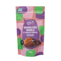 Karamelizuoti migdolai su juodaisiais serbentais, 100 g