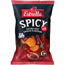 Bulvių traškučiai ESTRELLA SPICY, aštraus padažo skonio, 115 g