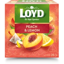Persikų ir citrinų skonio vaisinė arbata LOYD, 20 x 2 g