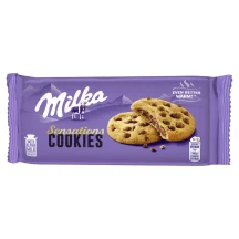 Sausainiai MILKA su pieninio šokolado gabaliukais ir pieninio šokolado įdaru, 156 g