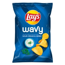 Grietinės ir prieskoninių žolelių skonio banguoti bulvių traškučiai LAYS, 120 g