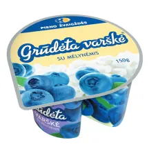 Grūdėta varškė su mėlynėmis, 7% rieb., 150 g