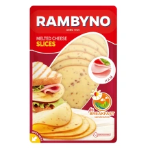 Lydytas RAMBYNO sūris su kumpiu (riekelės), 45 % rieb. s. m., 150 g