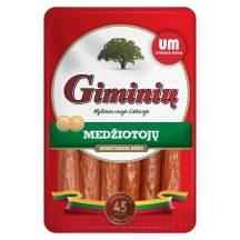 Karštai rūkytos dešrelės GIMINIŲ MEDŽIOTOJŲ, a. r., 250 g