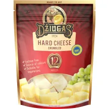 Kietasis sūris DŽIUGAS MILD, 40% rieb., 100 g (s.m. brandintas 12 mėn., trupintas)