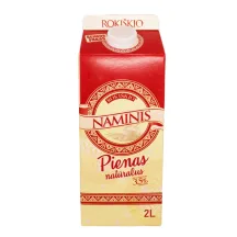 Natūralus ROKIŠKIO NAMINIS pienas, 3,5 % rieb., 2 l