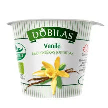 Ekologiškas jogurtas su vanile DOBILAS, 3,2% rieb., 125 g