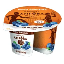 Jogurtas GRAIKIŠKA AMFORA su mėlynėmis, 3,1 % rieb., 150 g