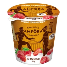 Jogurtas GRAIKIŠKA AMFORA, su braškėmis, 3,1 % rieb., 370 g