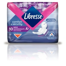 Higieniniai paketai LIBRESSE MAX GOODNIGHT, 10 vnt.