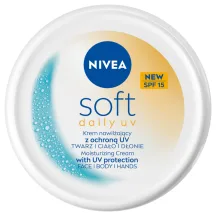 Drėkinamasis kremas veidui, kūnui, rankoms NIVEA SOFT SPF15, 100 ml