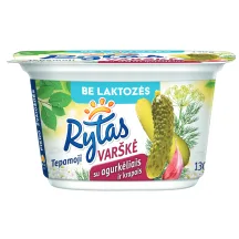 Tepamoji varškė be laktozės su agurkėliais ir krapais RYTAS, 17% rieb., 130 g