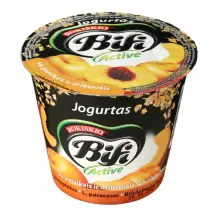 Jogurtas su persikais ir dribsniais BIFI ACTIVE, 2 % rieb., 200 g