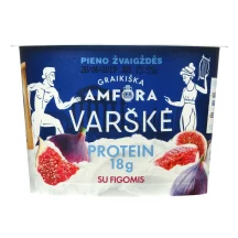 Varškė su figomis be laktozės GRAIKIŠKA AMFORA PROTEIN, 0,8% rieb., 200 g
