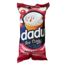 Maskarponės sūrio skonio valgomieji ledai su bruknių įdaru DADU, 120 ml / 73 g