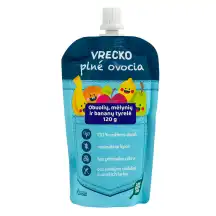 Obuolių, mėlynių, bananų tyrelė VRECKO, 120 g