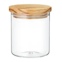 Stiklainis su mediniu dangčiu AMBITION, 650 ml