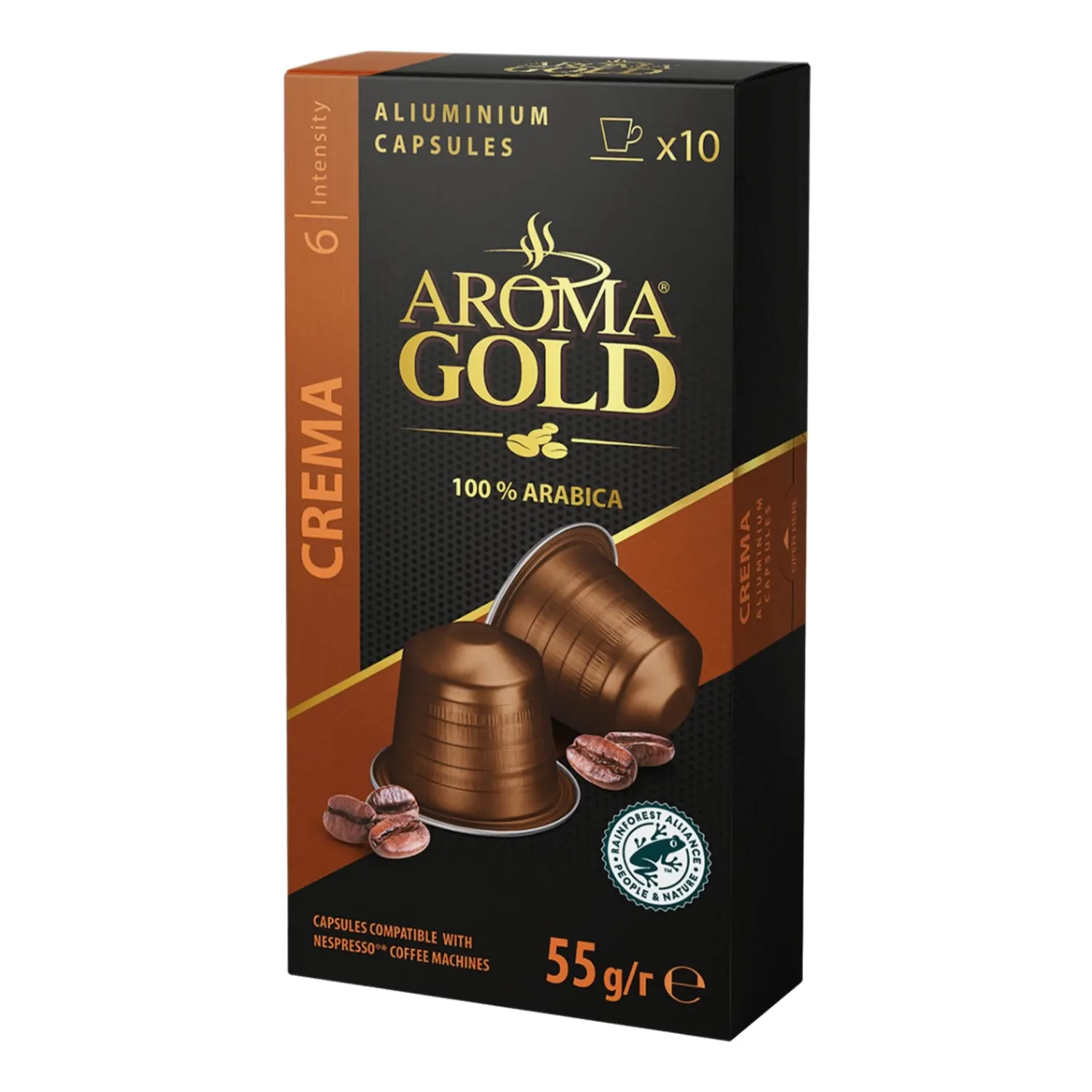 Kohvikapslid Crema Aroma Gold 55g